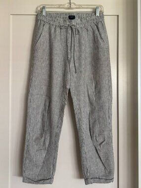 J. Crew women's linen-cotton pinstripe pants